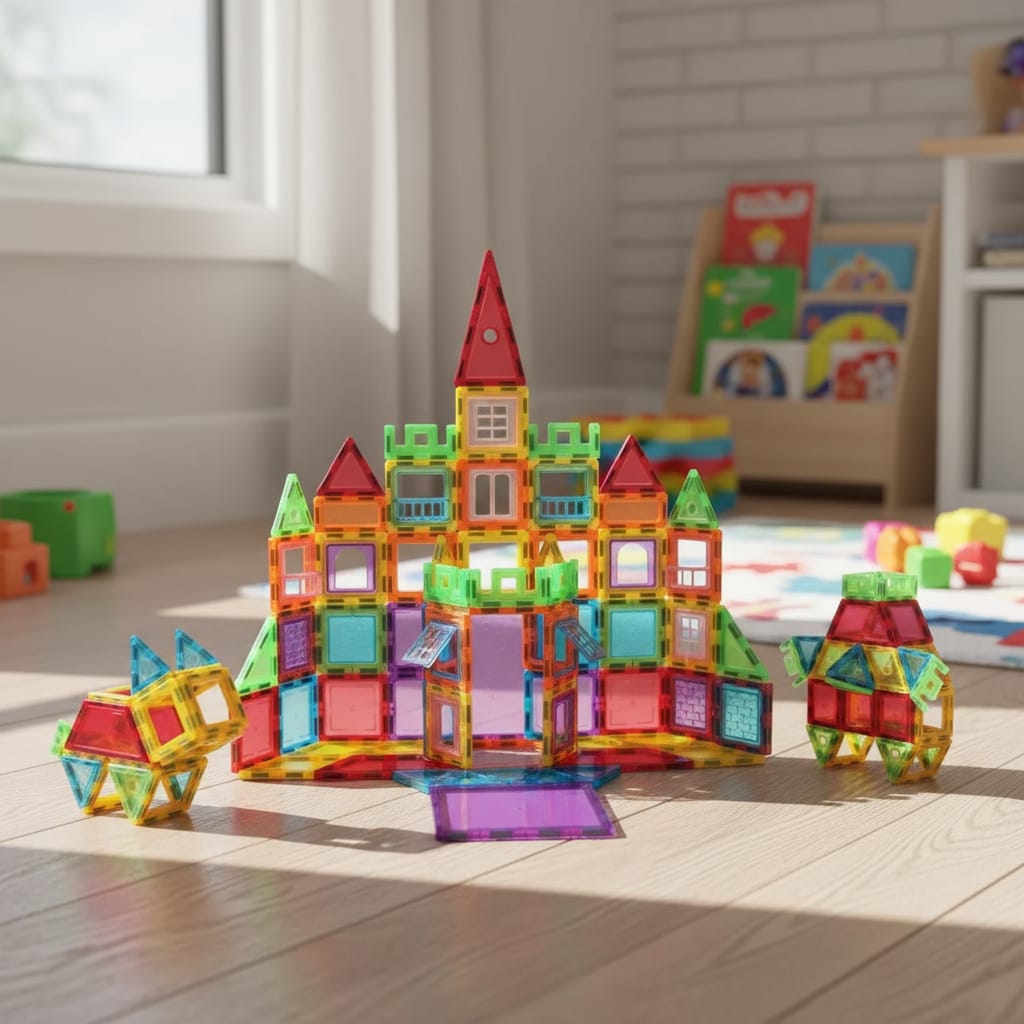 Juego Bloques Construcción Magnéticos 45 Piezas