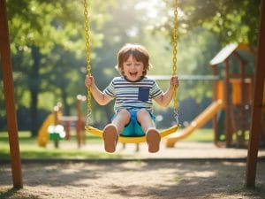 Hamaca Infantil Niños Asiento Goma Flexible Exterior Cadenas