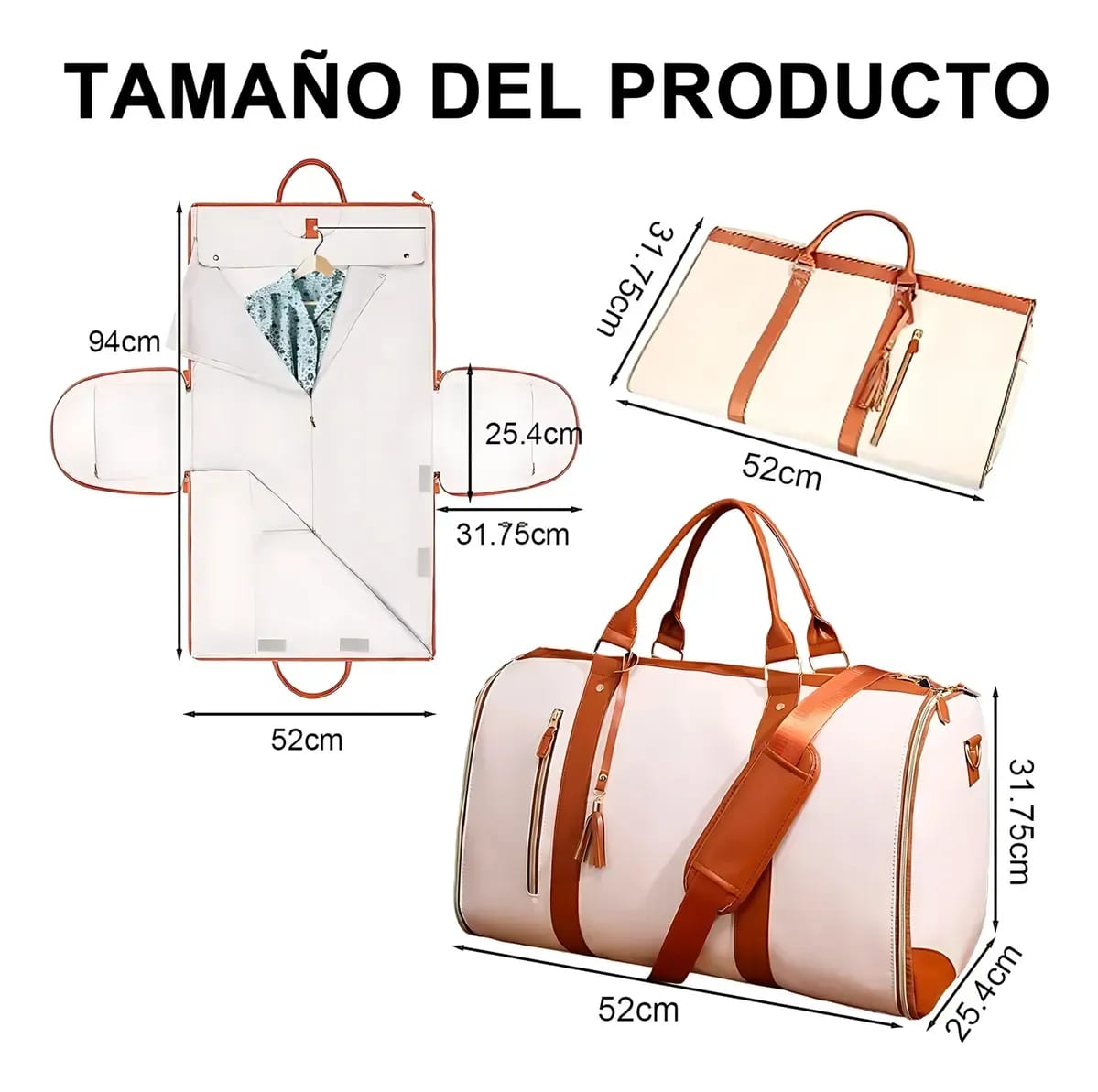 Bolso Plegable De Viaje Convertible Impermeable Reforzado - Imagen 10