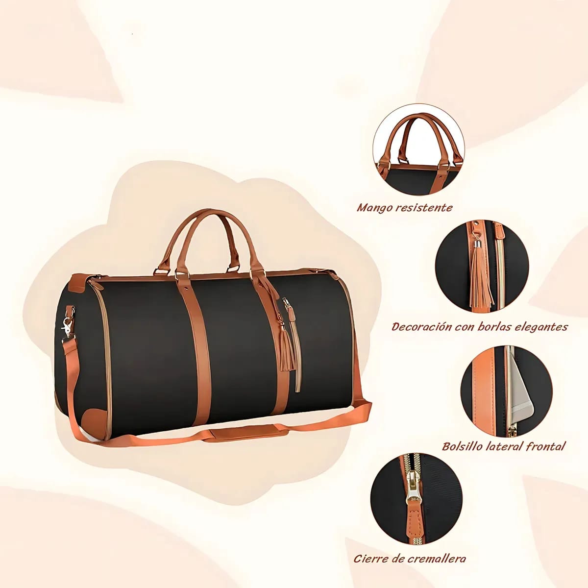Bolso Plegable De Viaje Convertible Impermeable Reforzado - Imagen 7