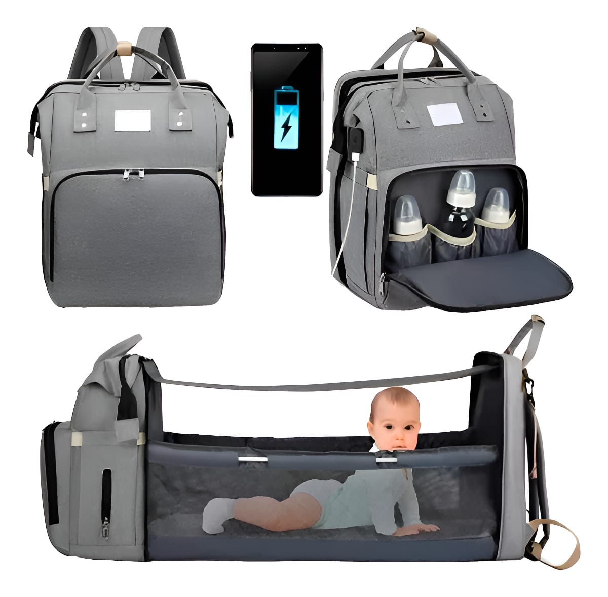 Mochila Cuna Bolso Maternal Bebé Cuna Impermeable - Imagen 11