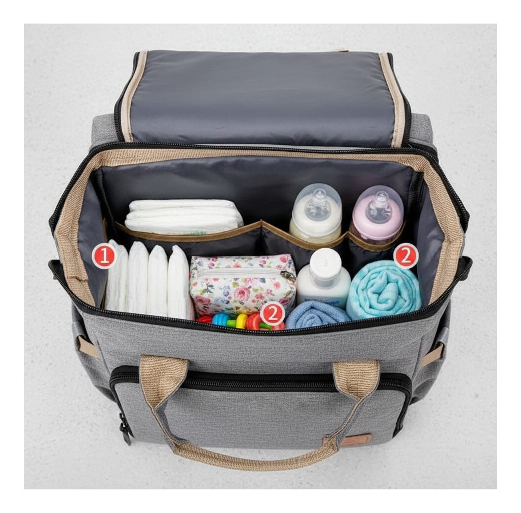 Mochila Cuna Bolso Maternal Bebé Cuna Impermeable - Imagen 9